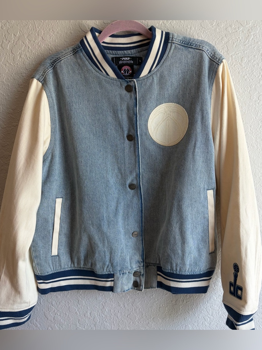 Washington Wizards Pro Standard Denim Varsity Jacket - Women’s Large NWOT